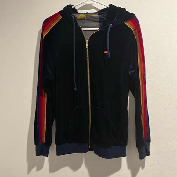 Aviator Nation Jackets & Blazers - Aviator Nation Classic Velvet Relaxed Zip Hoodie